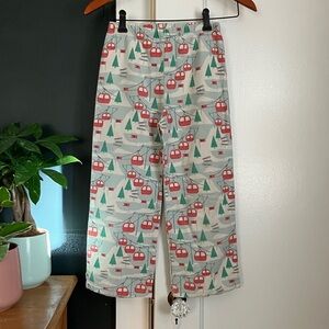 Garnet Hill Kids 100% Cotton Flannel Pajama Pants - Red Ski Lift Print Sz M